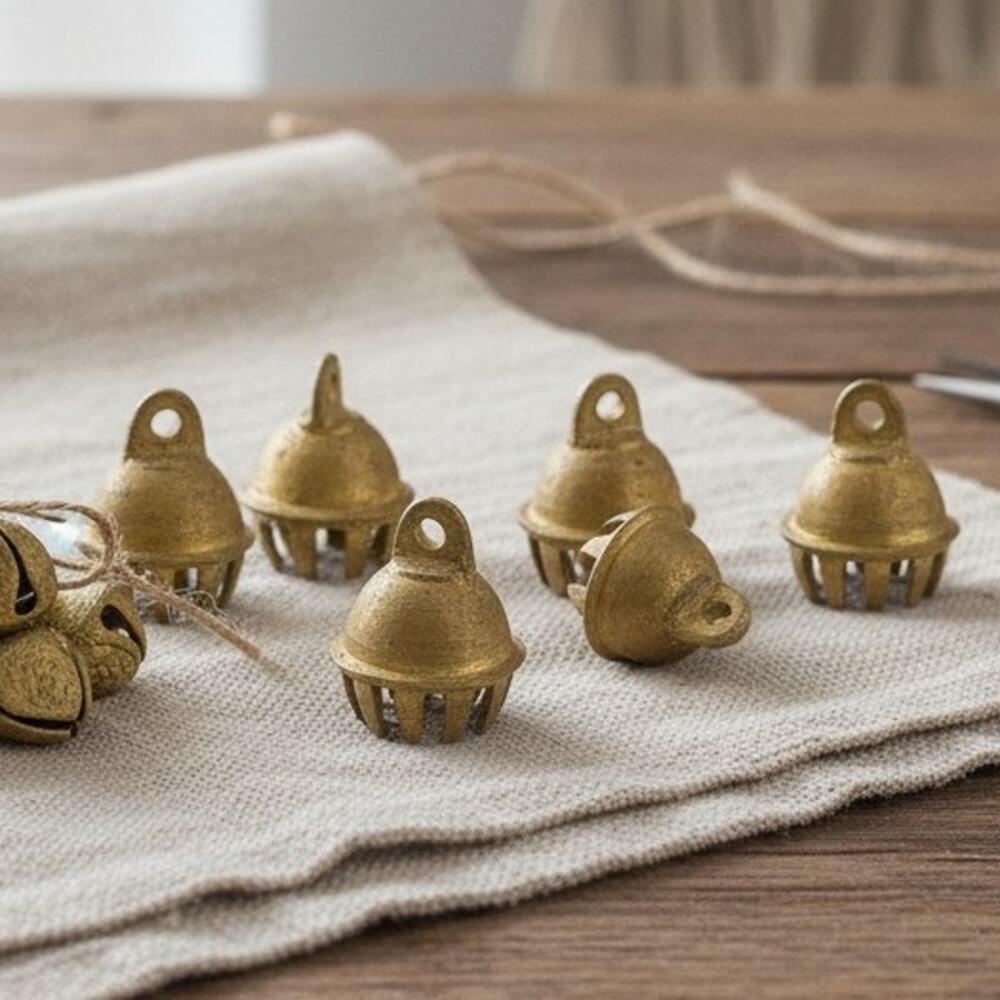 Vintage Brass Elephant Claw Bells Lot 7 Boho Eclectic Temple Decor Collectible